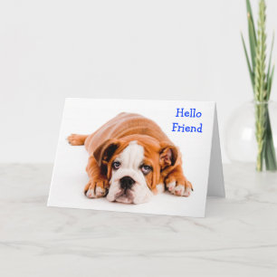 Hallo Freund Bulldogge Grußkarte - Vers Karte