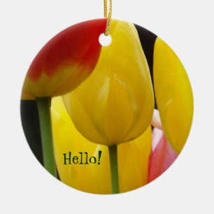 Hallo! Freund! hängender Schmuck Geschenke Gelbe T Keramikornament