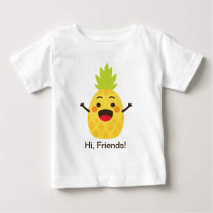 Hallo, Freunde! Ananas-Illustration Baby T-shirt