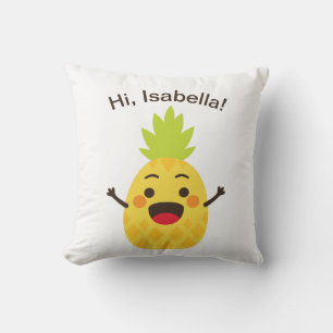 Hallo Freunde! Ananas-Illustration Kissen