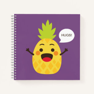 Hallo Freunde! Ananas-Illustration Notizbuch
