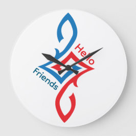 Hallo Freunde Einfaches Glückliches Grußdesign Große Wanduhr