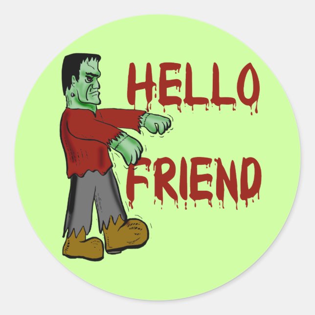 Hallo Friend Frankenstein Halloween Sticker (Vorderseite)