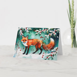 Hallo, Frohe Weihnachtsfox Feiertagskarte