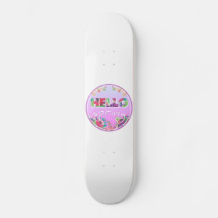 Hallo Frühling, Blume, Kreis Skateboard