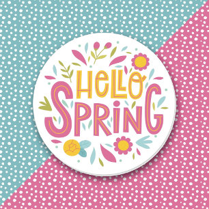Hallo Frühling Blumen Aufkleber