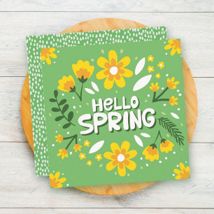 Hallo Frühling Blumen Grußkarte