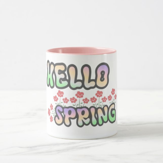 "Hallo Frühling" | Blumenprint  Tasse (Zentrum)