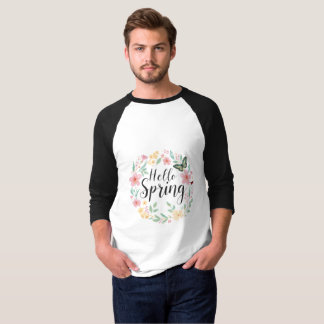Hallo Frühling Floral Grafik Raglan Baseball T-Shi T-Shirt