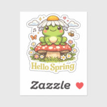 Hallo Frühling Frosch – Cottagecore Pilz Ästhetik