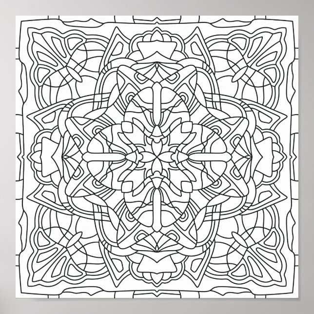Hallo Frühling: Geometric Mandala Poster (Vorne)
