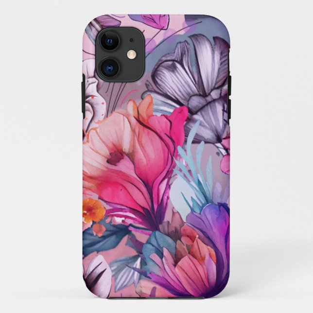 Hallo Frühling glückliche Zeit, florale Rosa Case-Mate iPhone Hülle (Rückseite)