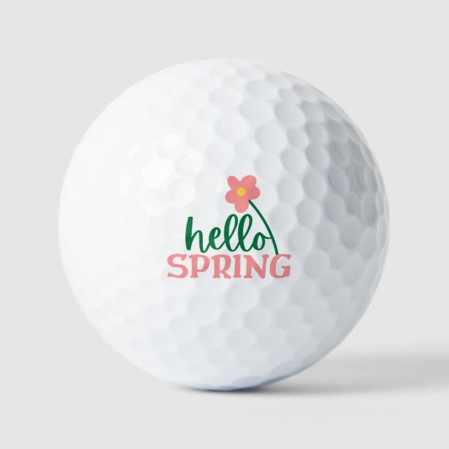 Hallo Frühling Golfball (Vorderseite)