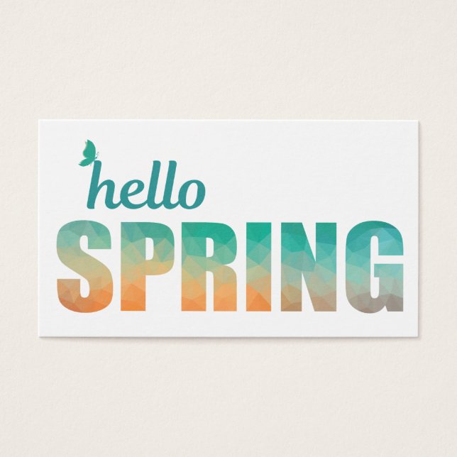 Hallo Frühling grün zu orange Karte. (Vorderseite)
