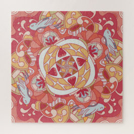 Hallo Frühling: Joyful Botanical Pink Garden Puzzle