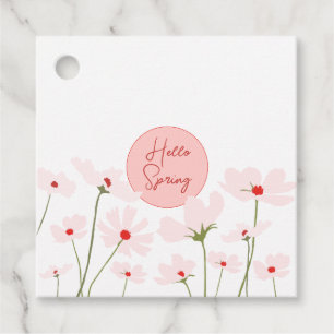 Hallo Frühling leicht rosa Kosmos Blume Blumenstra Geschenkanhänger