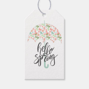 Hallo Frühling Umbrella Geschenkanhänger
