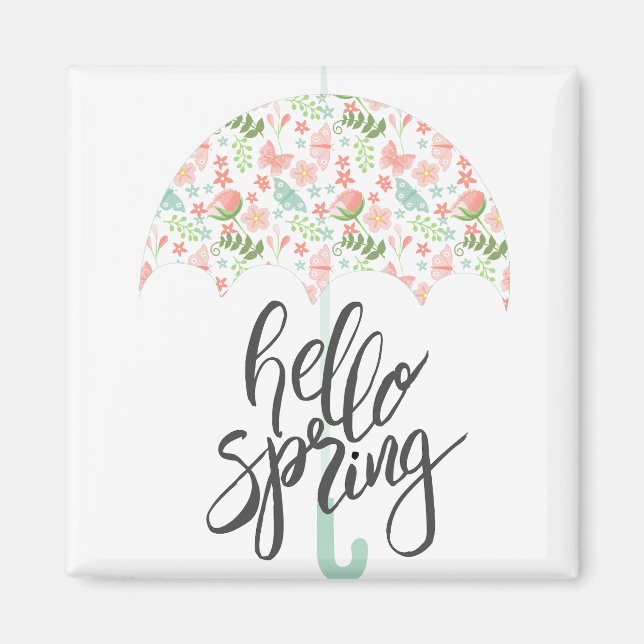 Hallo Frühling Umbrella Magnet (Vorne)
