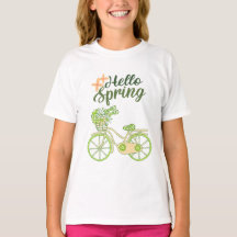 Hallo Frühling Vintage-Fahrrad-Illustration