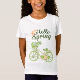 Hallo Frühling Vintage-Fahrrad-Illustration  T-Shirt