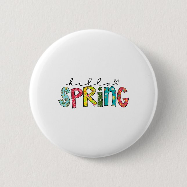 Hallo Frühlingsblume Frohe Ostern Floral Mama Pfla Button (Vorderseite)