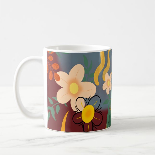 Hallo Frühlingsglückszeit, tropische Blüte Kaffeetasse (Links)