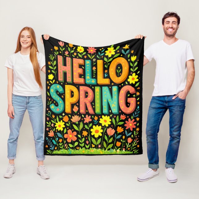 Hallo Frühlingspause Fleecedecke (Beispiel)