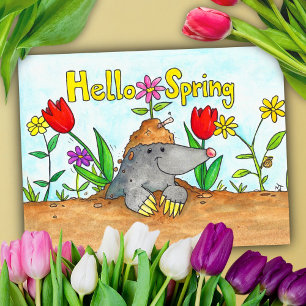Hallo Frühlingspostkarte von Nicole Janes Postkarte