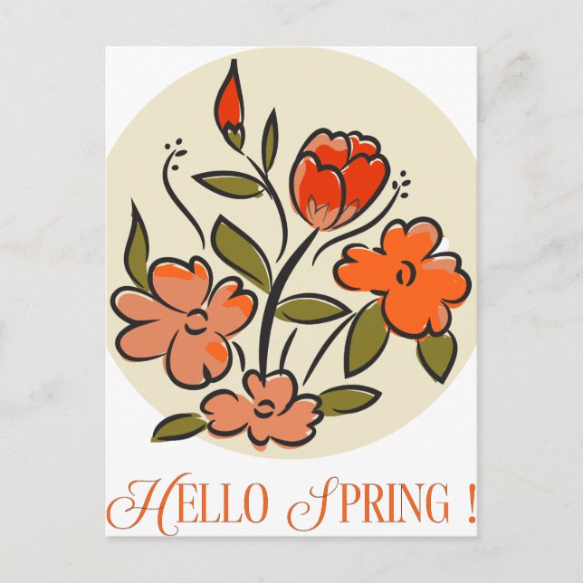 Hallo Frühlingsschild Postkarte (Vorderseite)