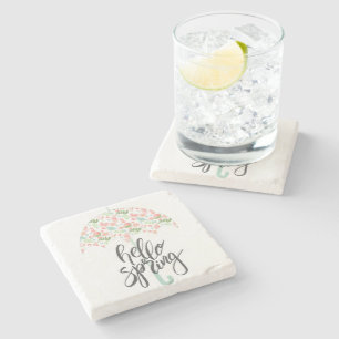 Hallo Frühlingsschirm Steinuntersetzer