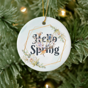 Hallo Frühlingsvögel Keramik Ornament