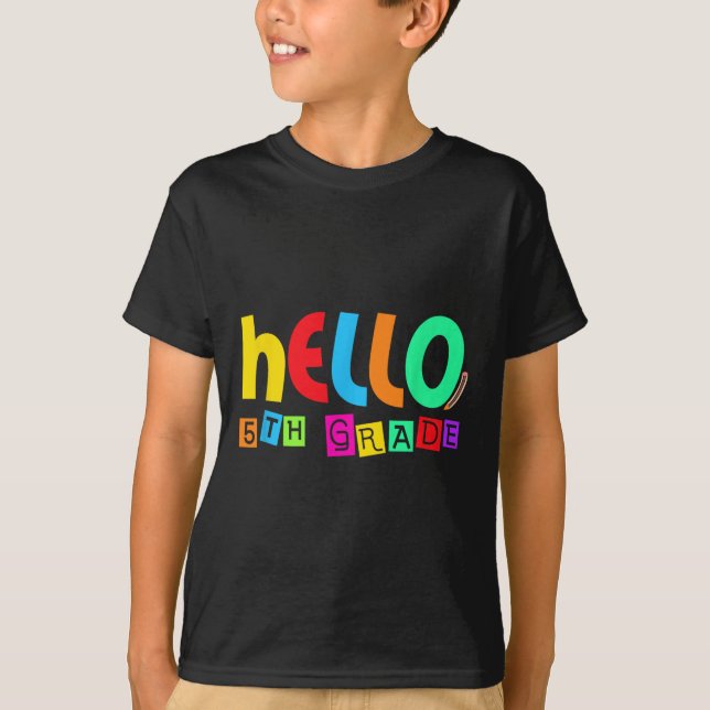 Hallo Fünfte 5. Klasse Zurück zur Schule Für Schül T-Shirt (Vorderseite)