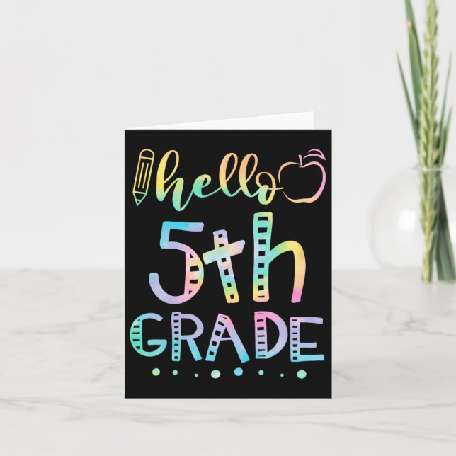 Hallo Fünfte Klasse 5th Grade Byck to School Teach Karte (Vorderseite)
