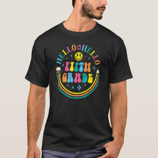 Hallo Fünfte Klasse Bleistift 5. Klasse Lehrer Zur T-Shirt