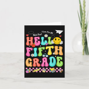 Hallo Fünfte Klasse lächeln Gesicht zurück zur Sch Karte