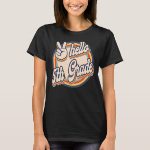 Hallo Fünfte Klasse Lehrer Retro Erster Tag der Sc T-Shirt