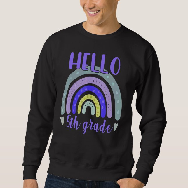Hallo Fünfte Klasse Lehrer zurück zur Schule Boho Sweatshirt (Vorderseite)