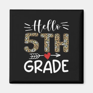 Hallo Fünfte Klasse Leopard 1. Schultag 5 Magnet