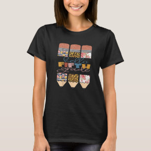 Hallo Fünfte Klasse Leopard Stift zurück zur Schul T-Shirt