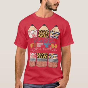 Hallo Fünfte Klasse Lustiger Leopard Bleistift Zur T-Shirt