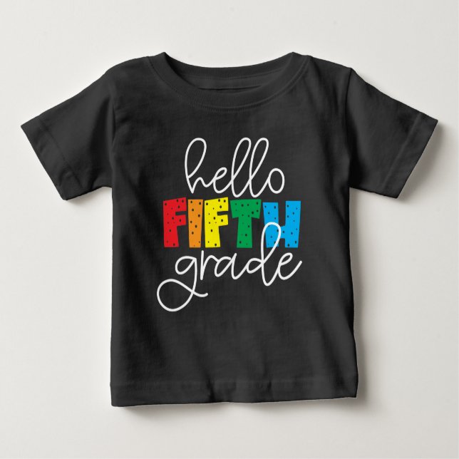 Hallo Fünfte Klasse - Spaß zurück zum Lehrer Baby T-shirt (Vorderseite)