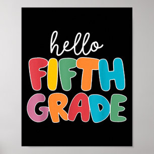 Hallo Fünfte Klasse zurück zur Schule für Kinder L Poster