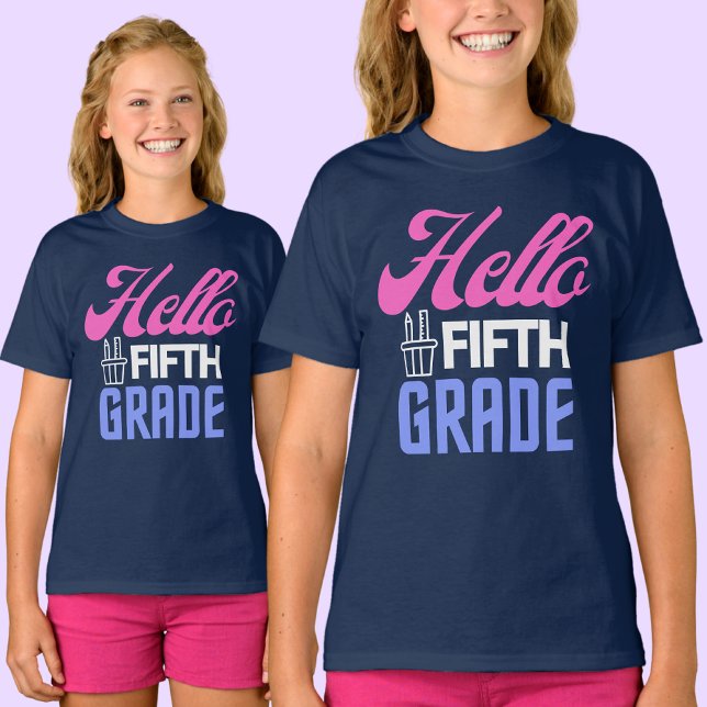 Hallo Fünfte Klasse, zurück zur Schule T-Shirt (Von Creator hochgeladen)
