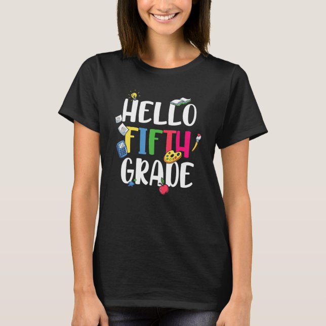 Hallo Fünfte Stufe Niedlich 5. Klasse T-Shirt (Vorderseite)