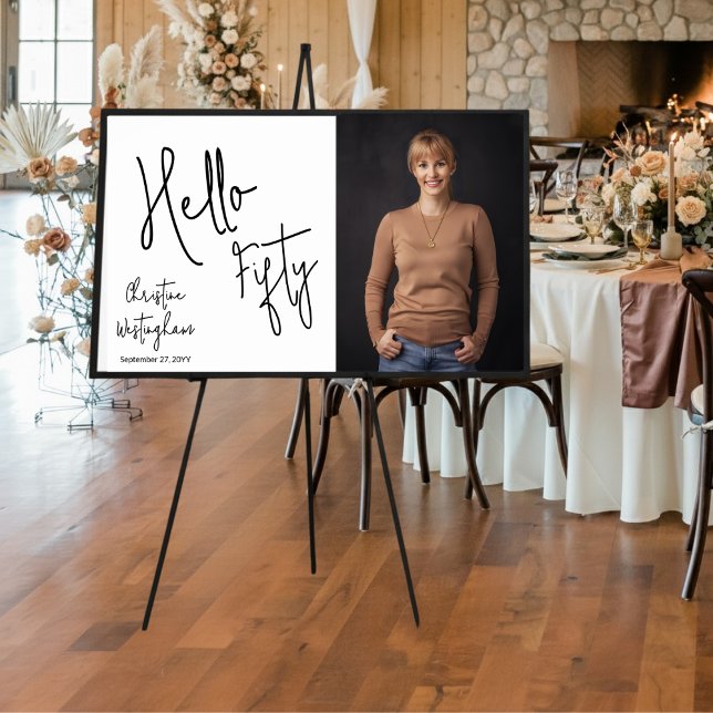 Hallo Fünfzig Foto 50. Geburtstag Party Poster (Von Creator hochgeladen)