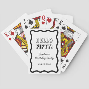 Hallo Fünfzig Handgeschriebene Retro 50. Geburtsta Spielkarten