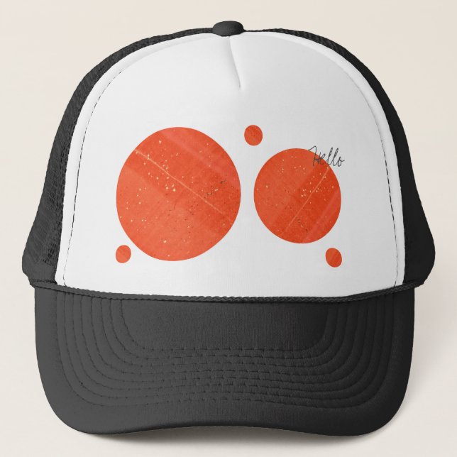 Hallo Funky Red Jade Jasper Circles Hat Truckerkappe (Vorderseite)