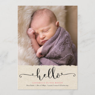 Hallo Geburts-Mitteilung Ankündigung