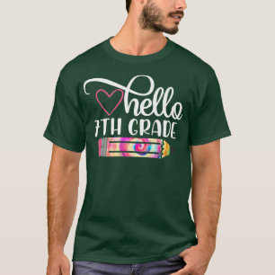 Hallo Gefärbte Krawatte 7. Klasse Zurück zur Schul T-Shirt