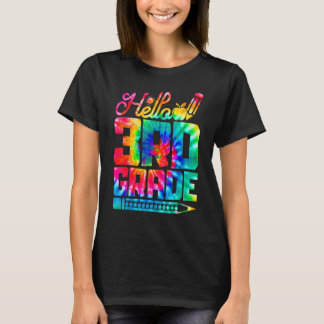 Hallo Gefärbte Krawatte der dritten Klasse zurück T-Shirt